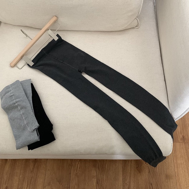 黑/灰 高腰羊脂绒连裤袜Winter Essential Pantyhose