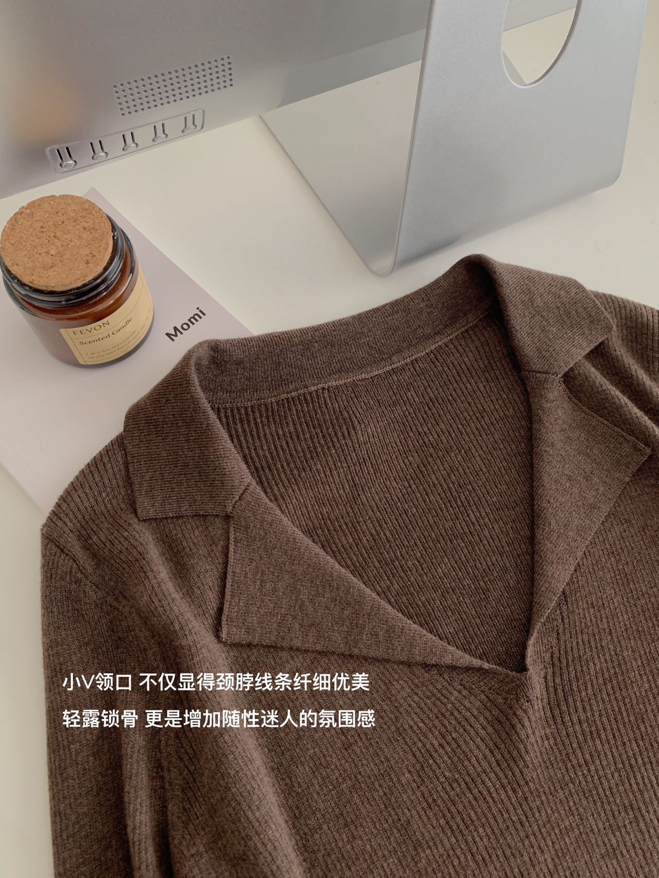 【女主气质】翻領polo针织衫