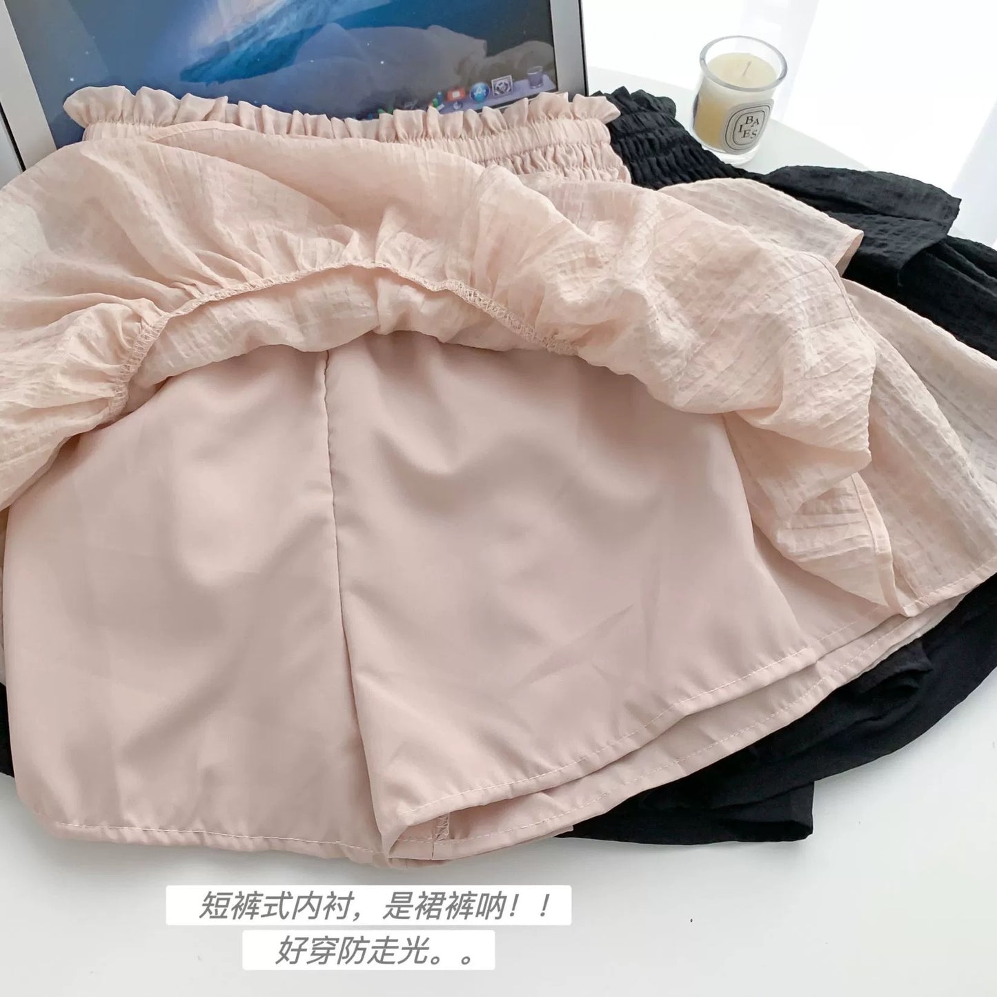 浅粉肌理感短裙套装如意塘少女套装