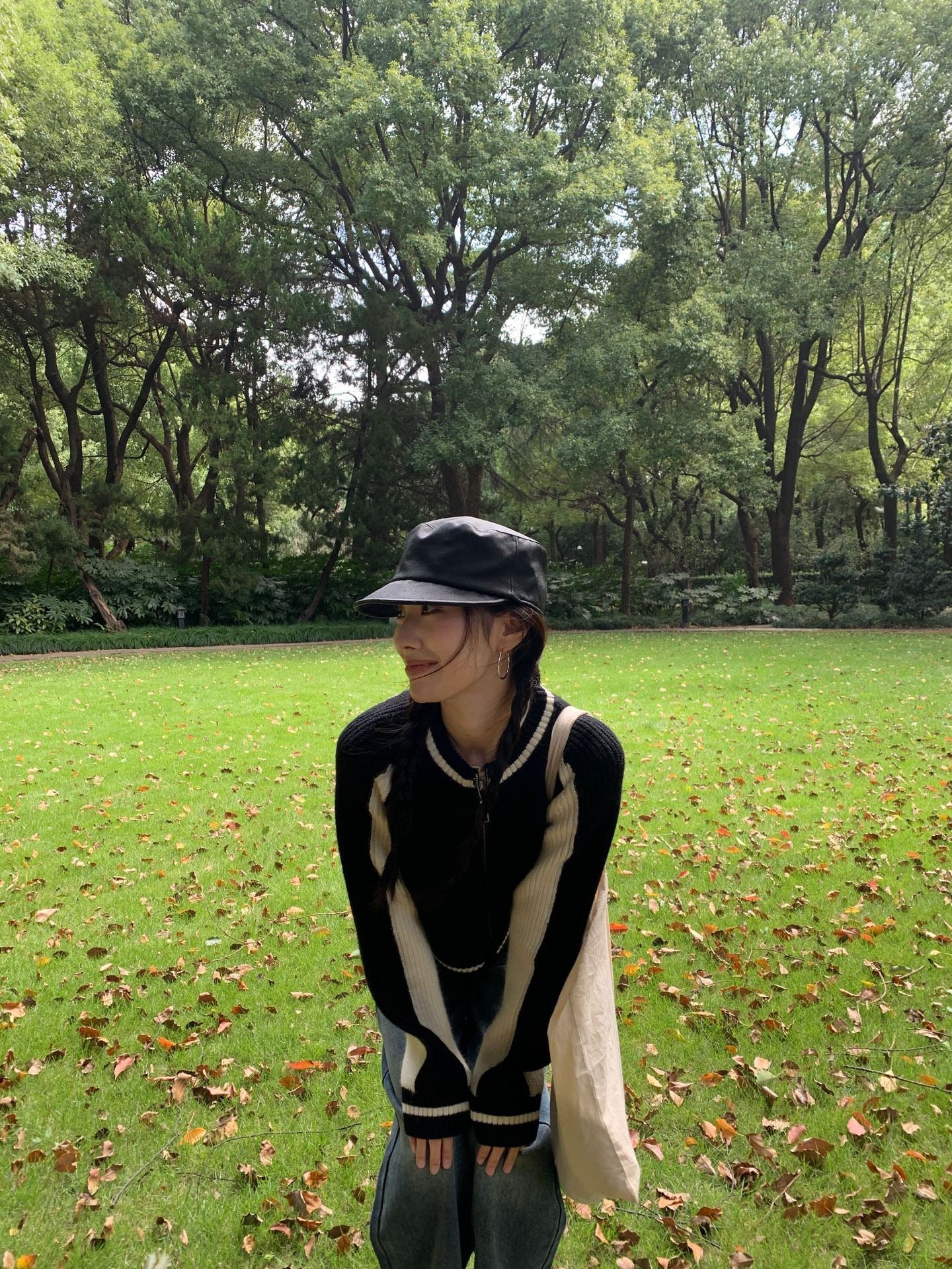 复古撞色短款厚针织外套Vintage Clash Chunky Knit Jacket