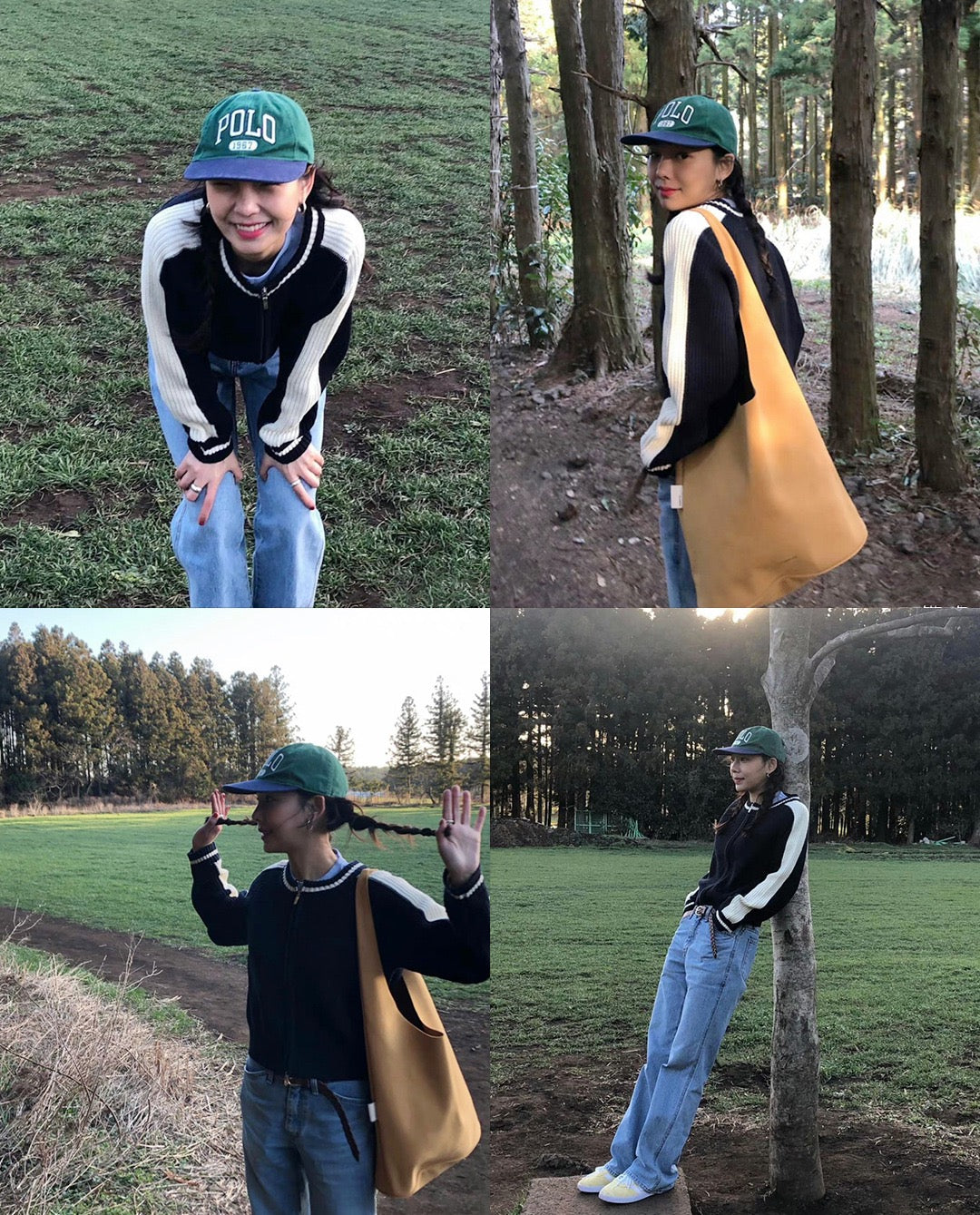 复古撞色短款厚针织外套Vintage Clash Chunky Knit Jacket