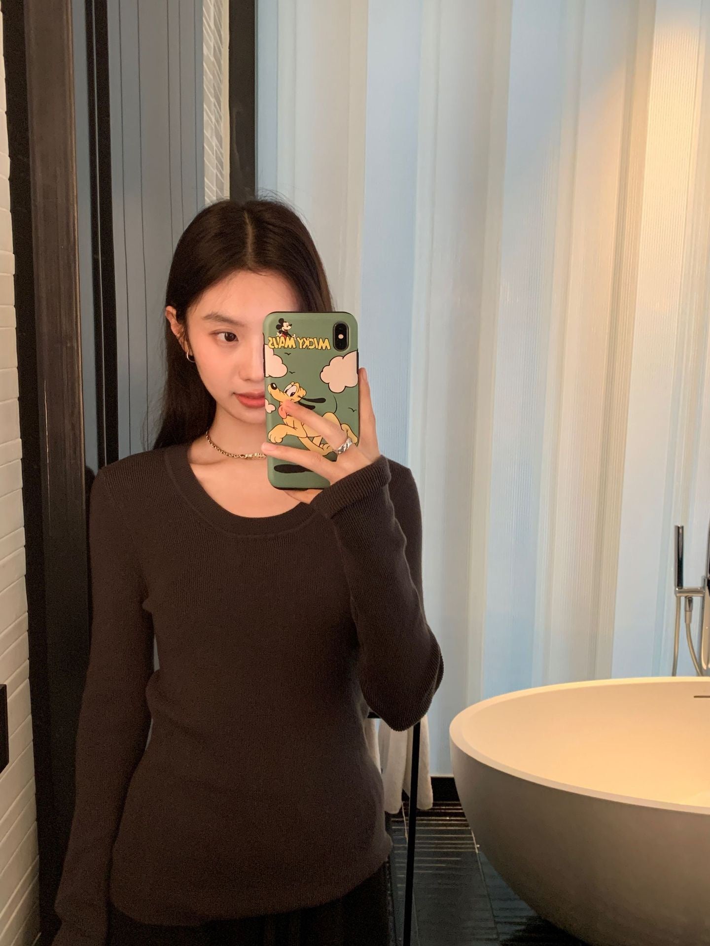 「纸片人内搭」软糯圆领修身打底衫 Soft Round Neck Slim Bottom Shirt