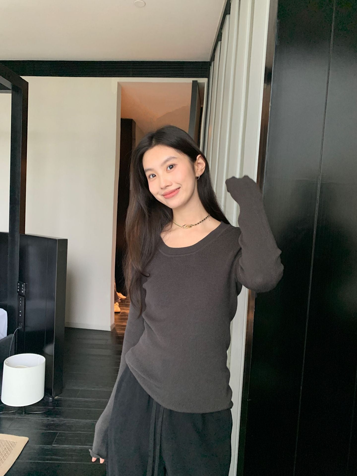 「纸片人内搭」软糯圆领修身打底衫 Soft Round Neck Slim Bottom Shirt