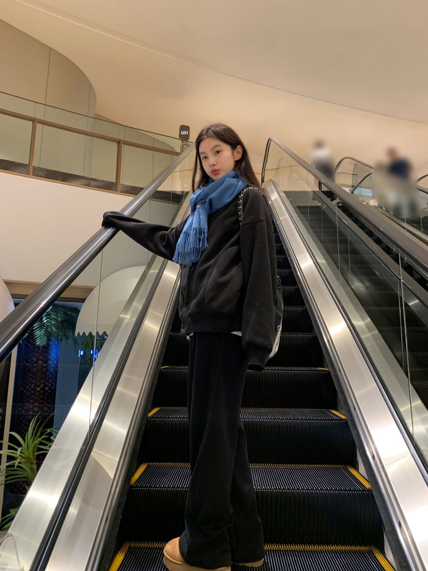 摇粒绒刺绣单排扣卫衣外套Sweatshirt Jacket in Rocker Fleece