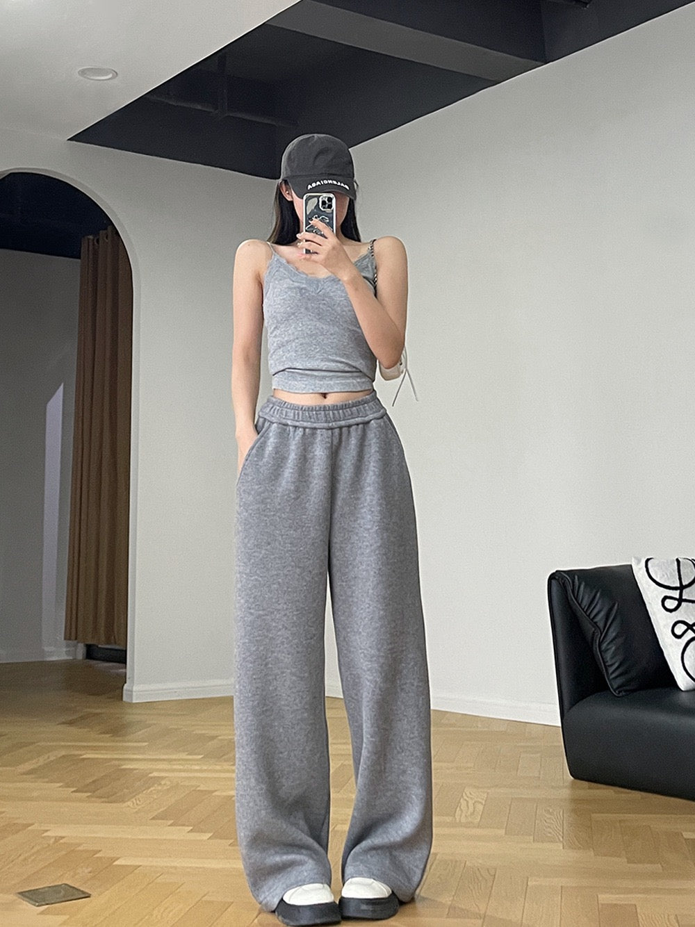 格雷系温柔慵懒针织套装Gray lazy knitting suit