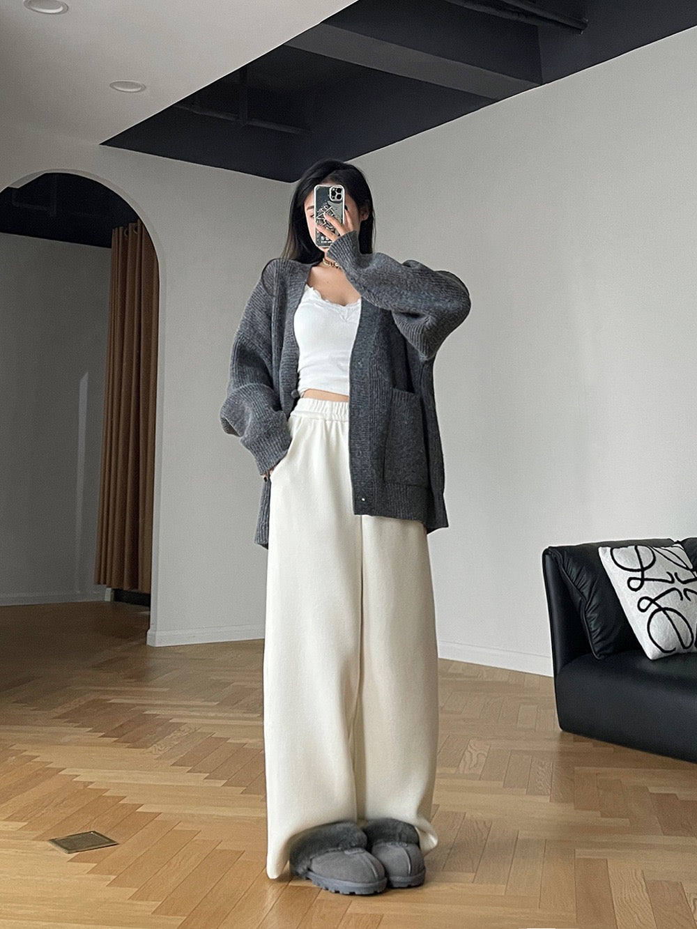 格雷系温柔慵懒针织套装Gray lazy knitting suit