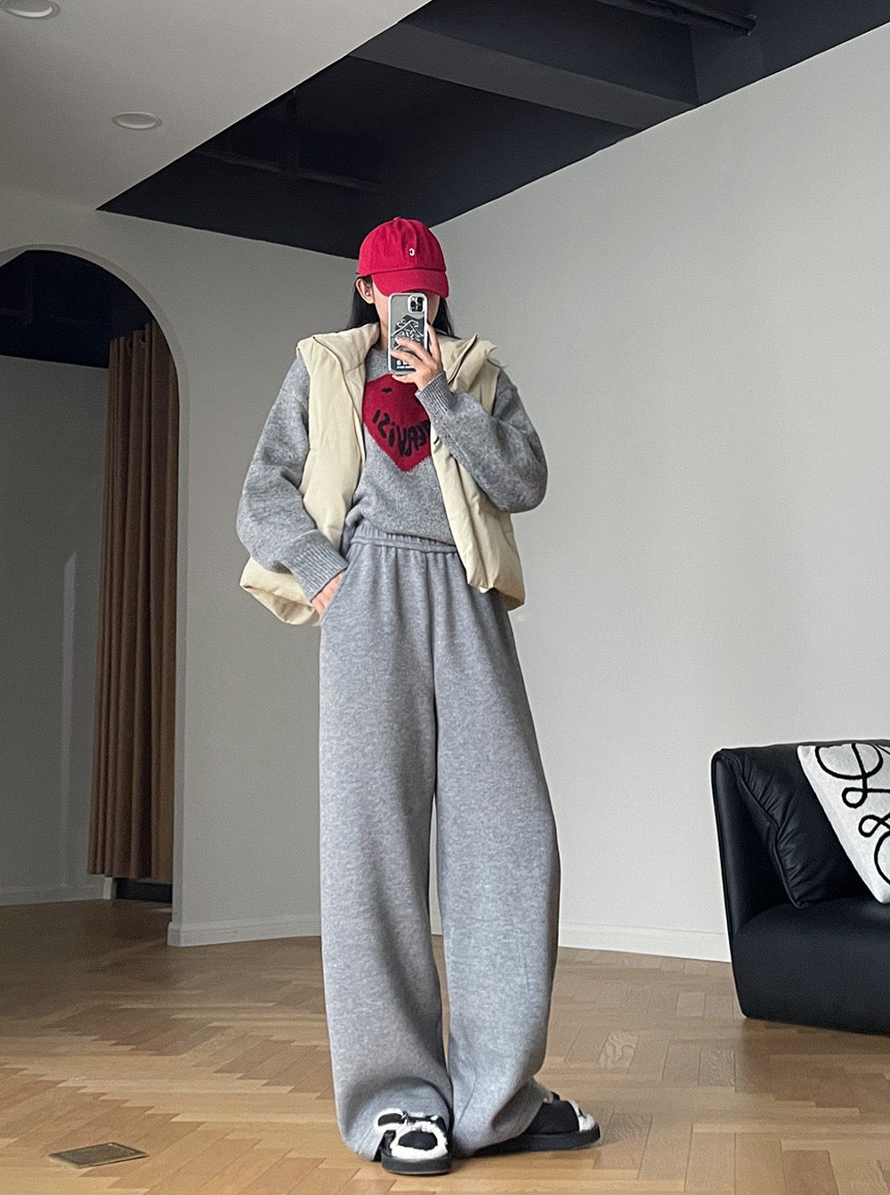 格雷系温柔慵懒针织套装Gray lazy knitting suit