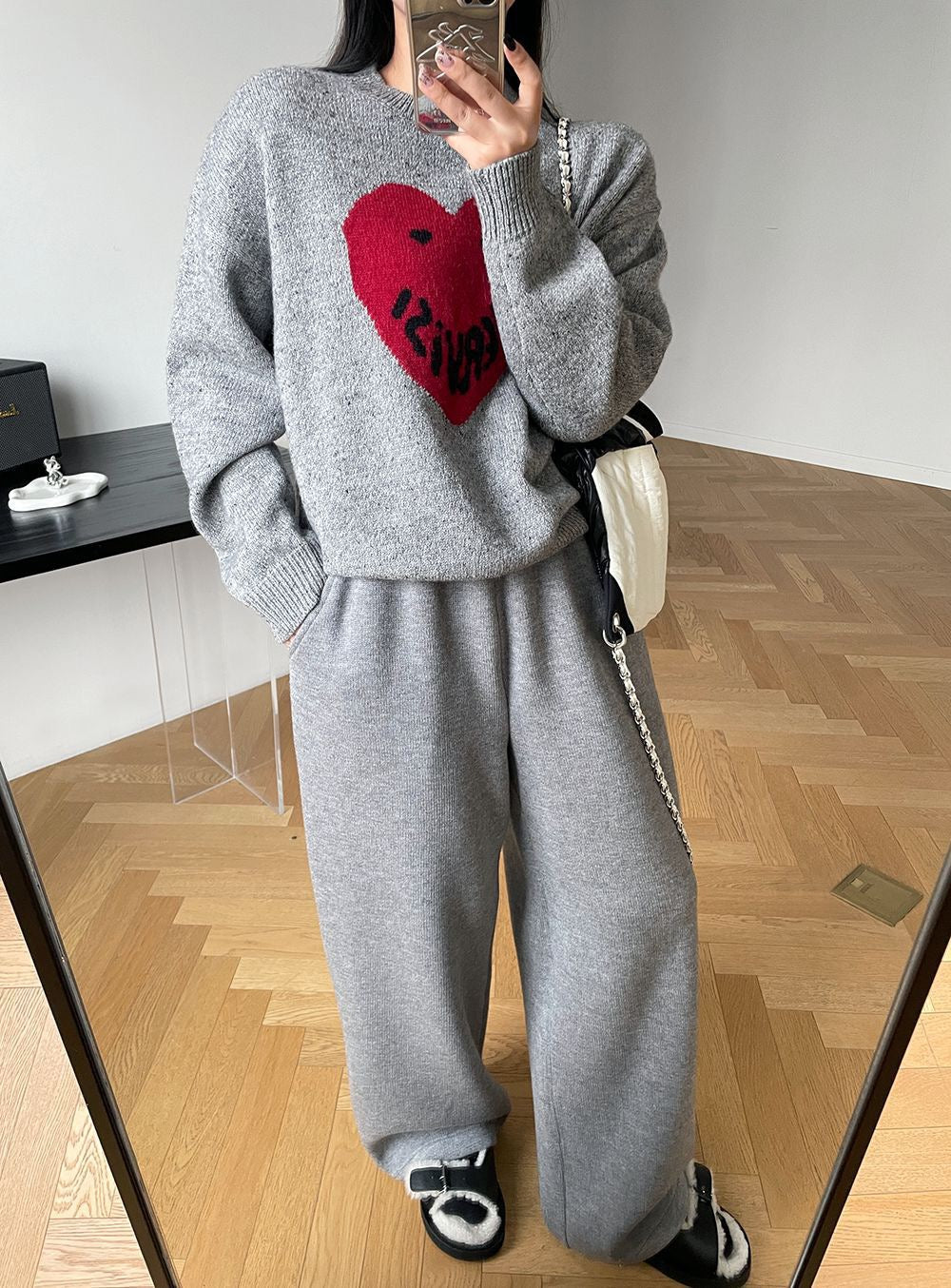 格雷系温柔慵懒针织套装Gray lazy knitting suit