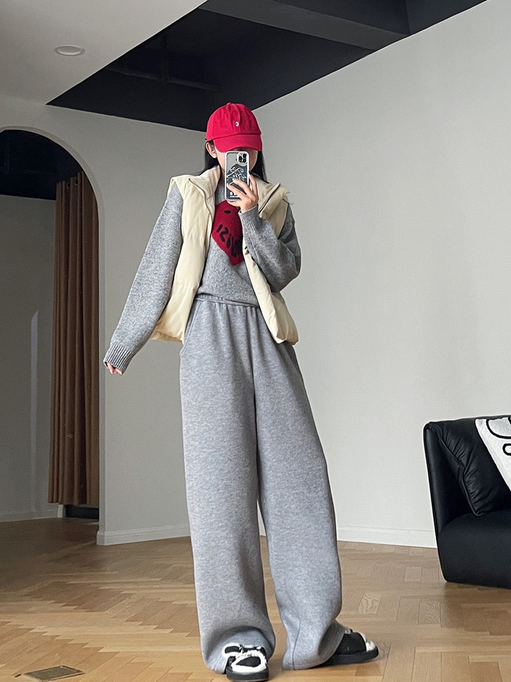格雷系温柔慵懒针织套装Gray lazy knitting suit