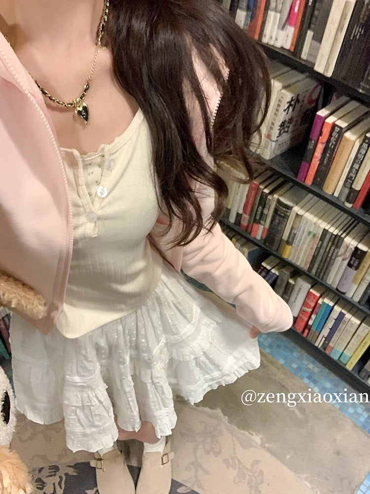 月光芭蕾小白裙少女感Moonlight Ballet Mini Skirt