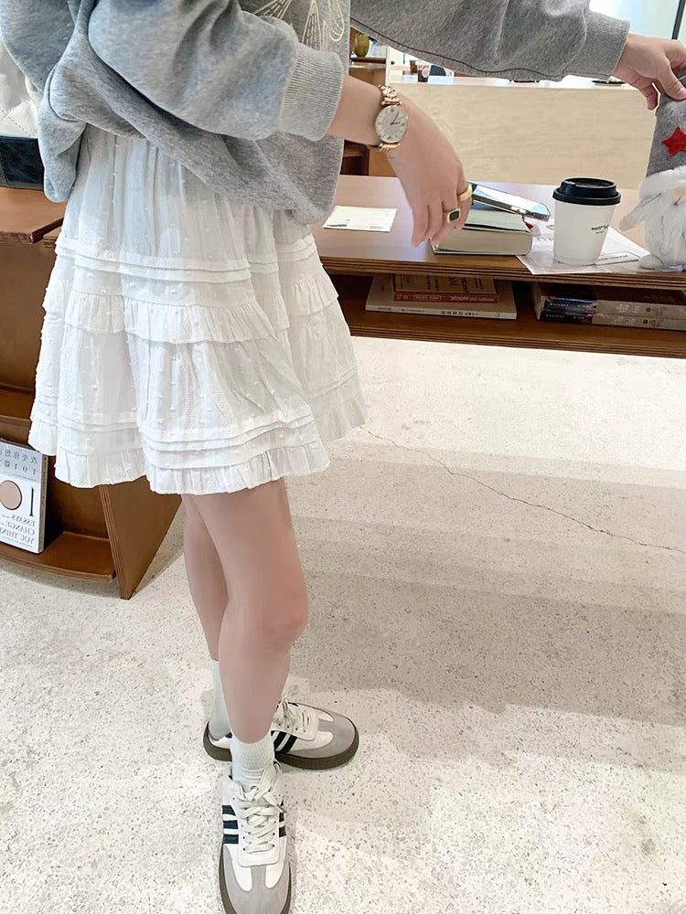 月光芭蕾小白裙少女感Moonlight Ballet Mini Skirt