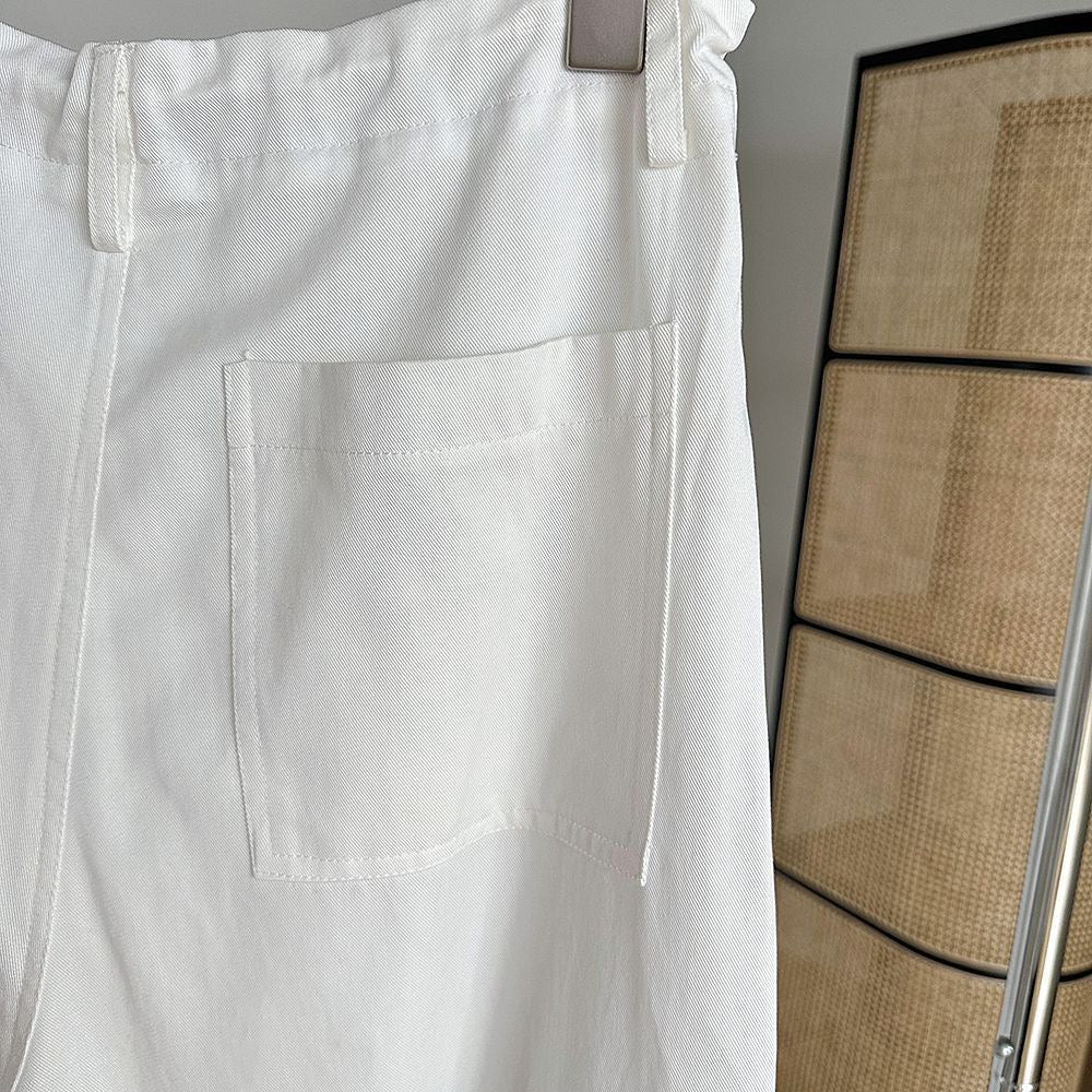 抽绳纯色小个子口袋工装裤Drawstring Petite Pocket Work Pants