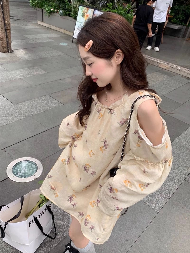 亚麻花朵衬衫裙Linen Floral Dress