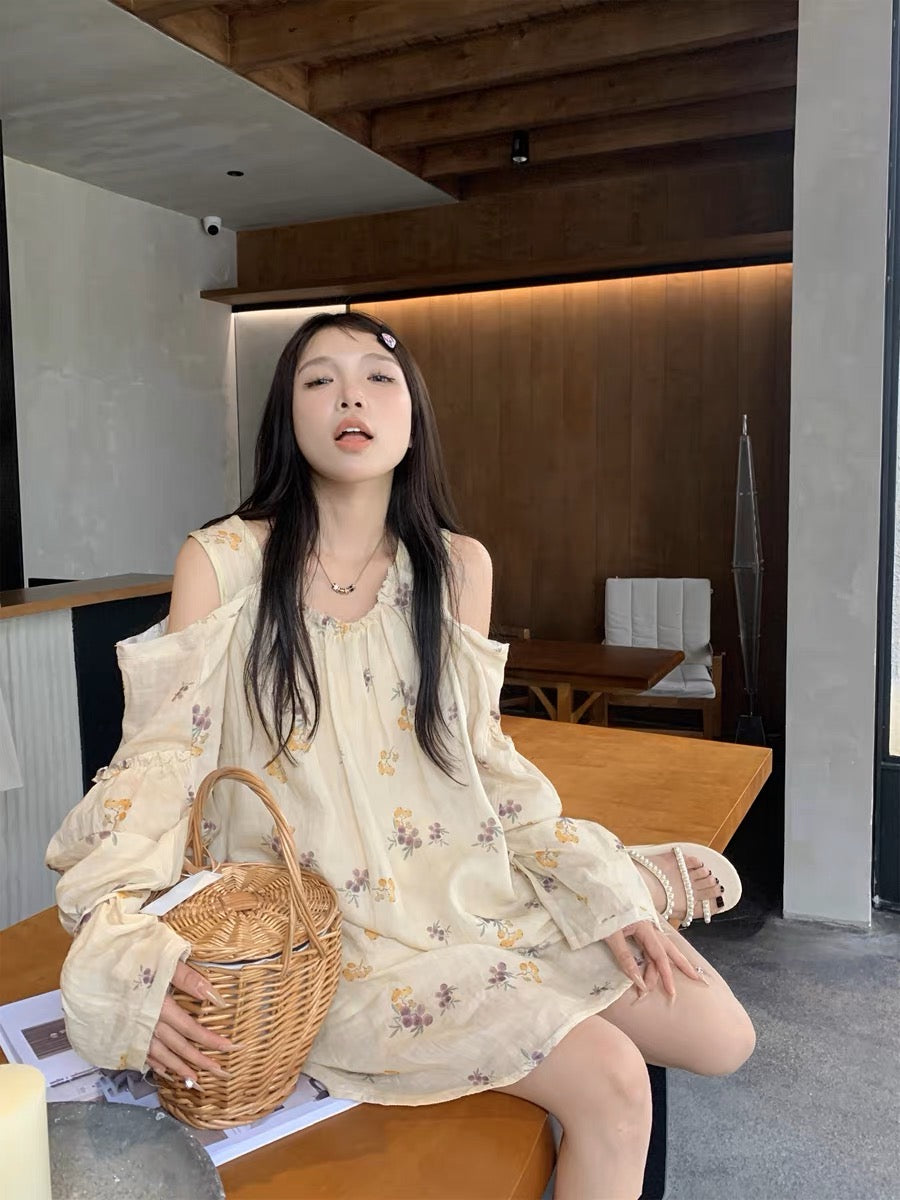 亚麻花朵衬衫裙Linen Floral Dress