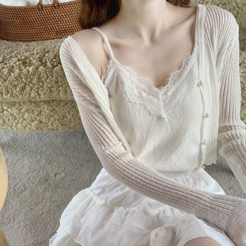 黑白清凉丝绸开衫Essential Ice Silk Cardigan