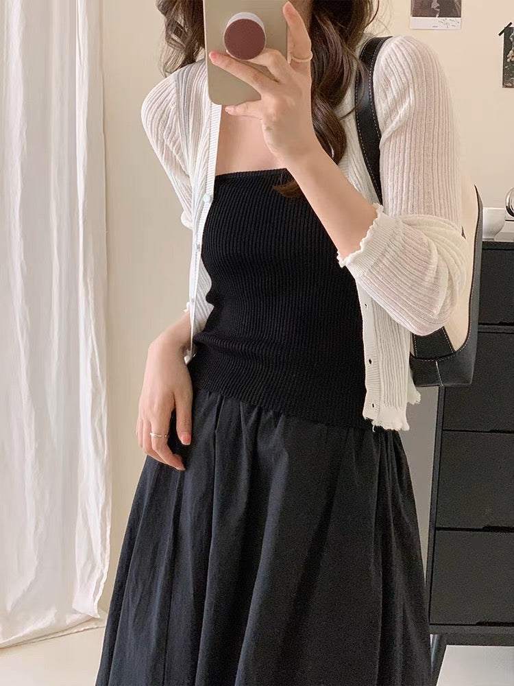黑白清凉丝绸开衫Essential Ice Silk Cardigan