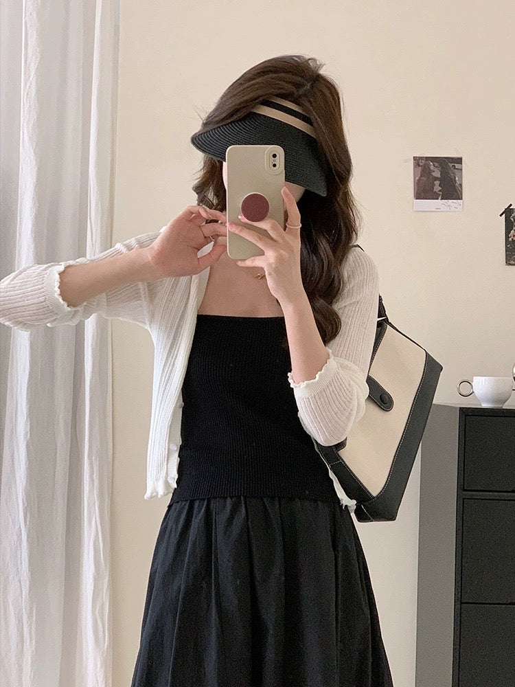 黑白清凉丝绸开衫Essential Ice Silk Cardigan