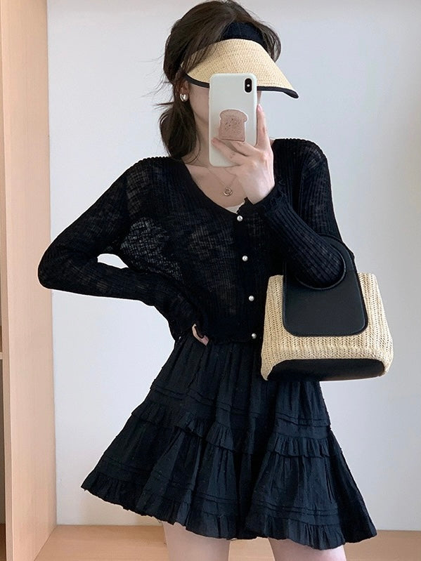 黑白清凉丝绸开衫Essential Ice Silk Cardigan