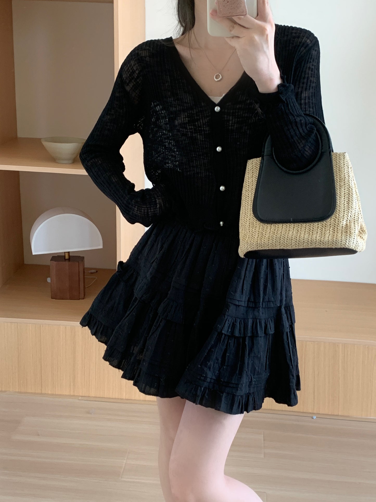 黑白清凉丝绸开衫Essential Ice Silk Cardigan