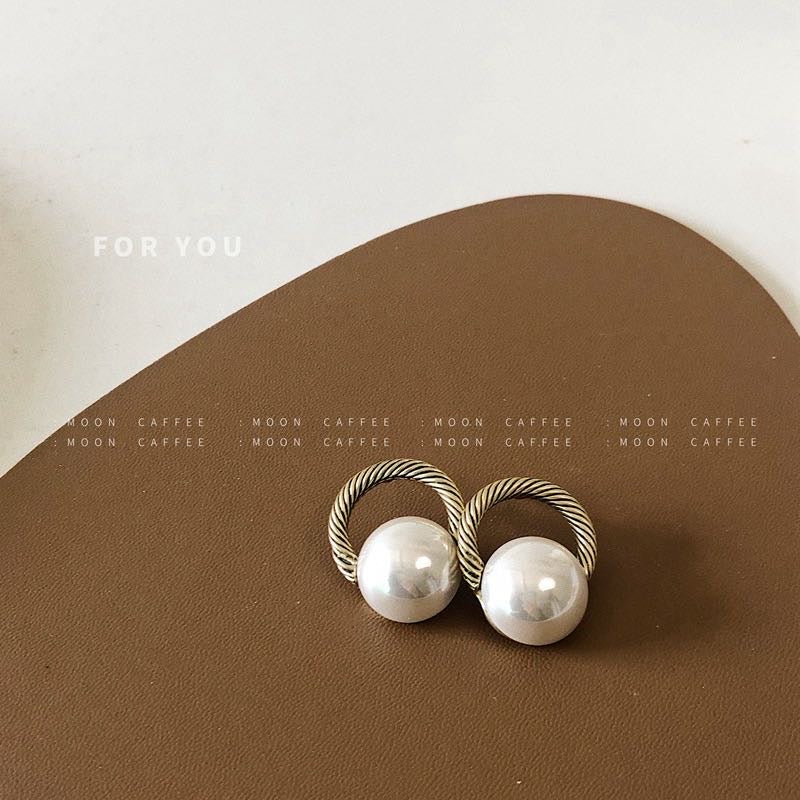 Silver Plated Pearl Stud Earrings