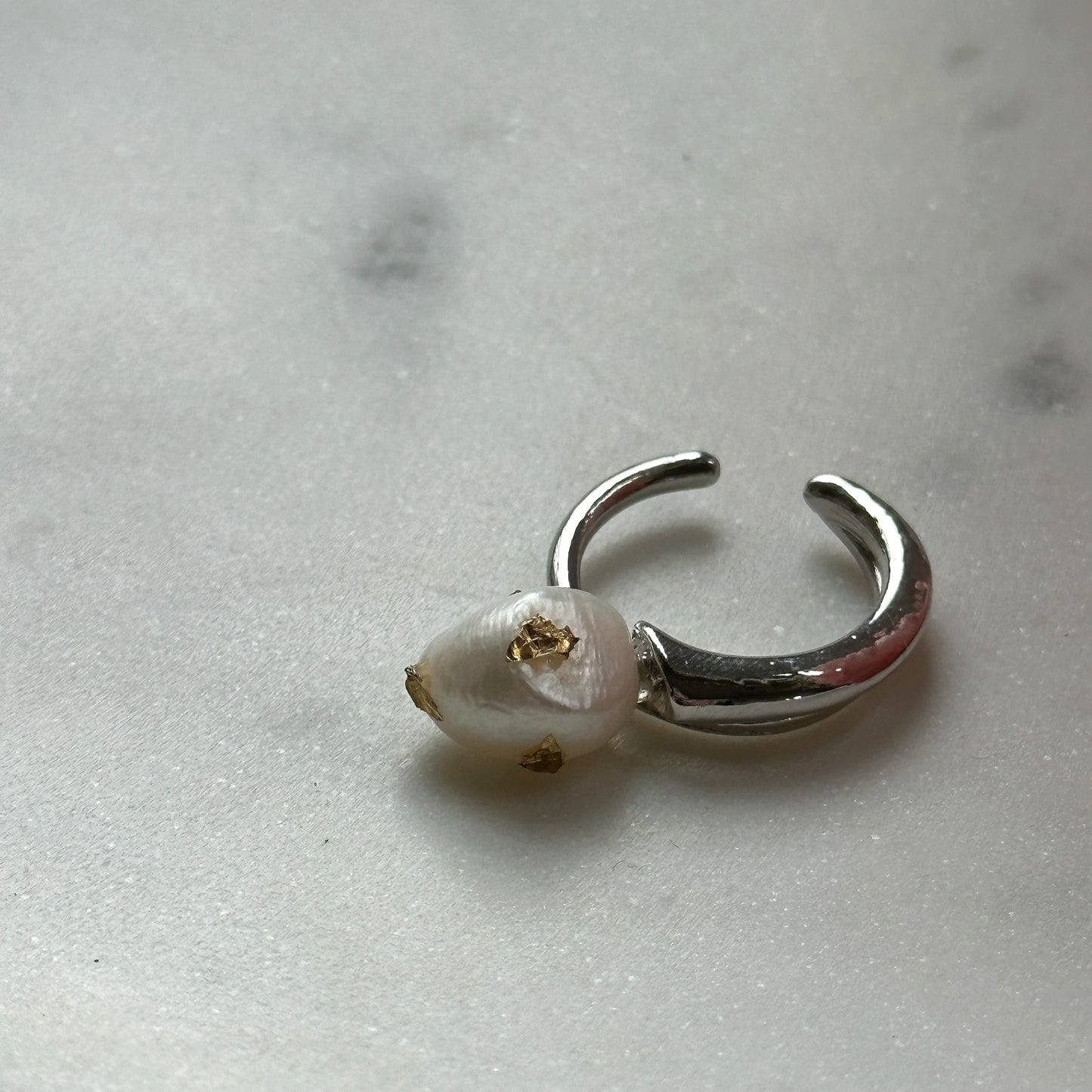 Duck Shape Siver Ring with Gold Plating