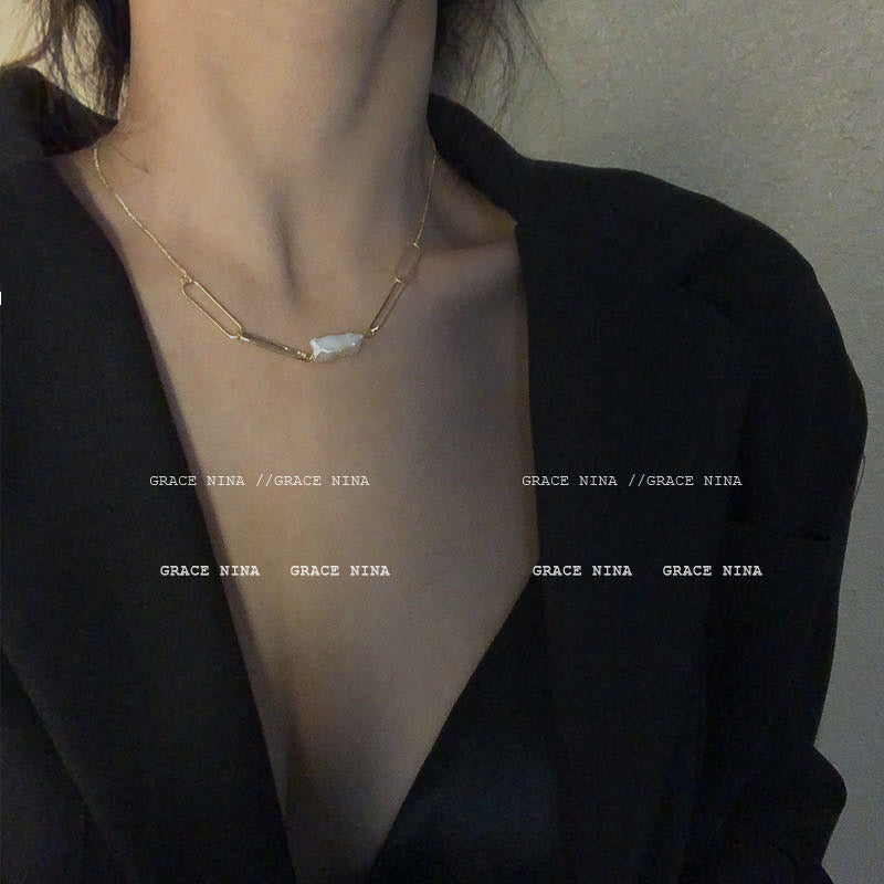 Gold Plated Paperclip Necklace