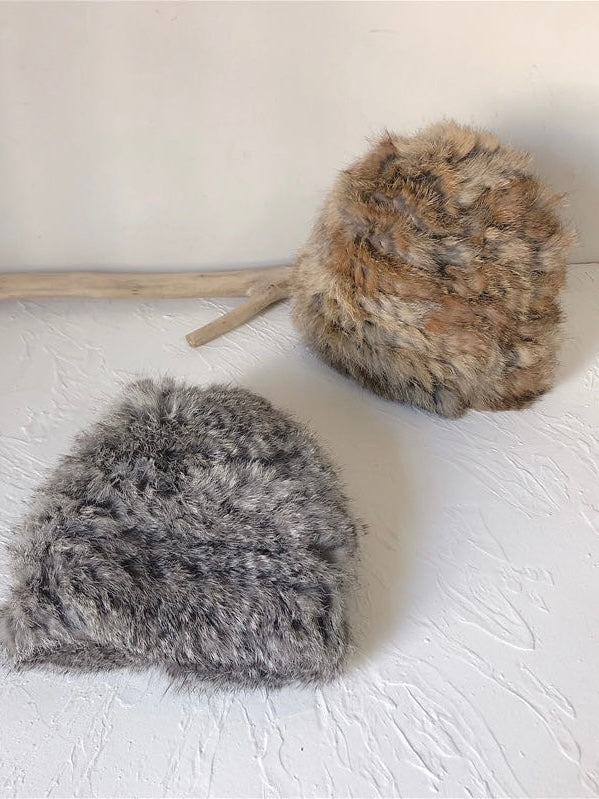兔毛蓬松针织帽Fur Bucket Hat