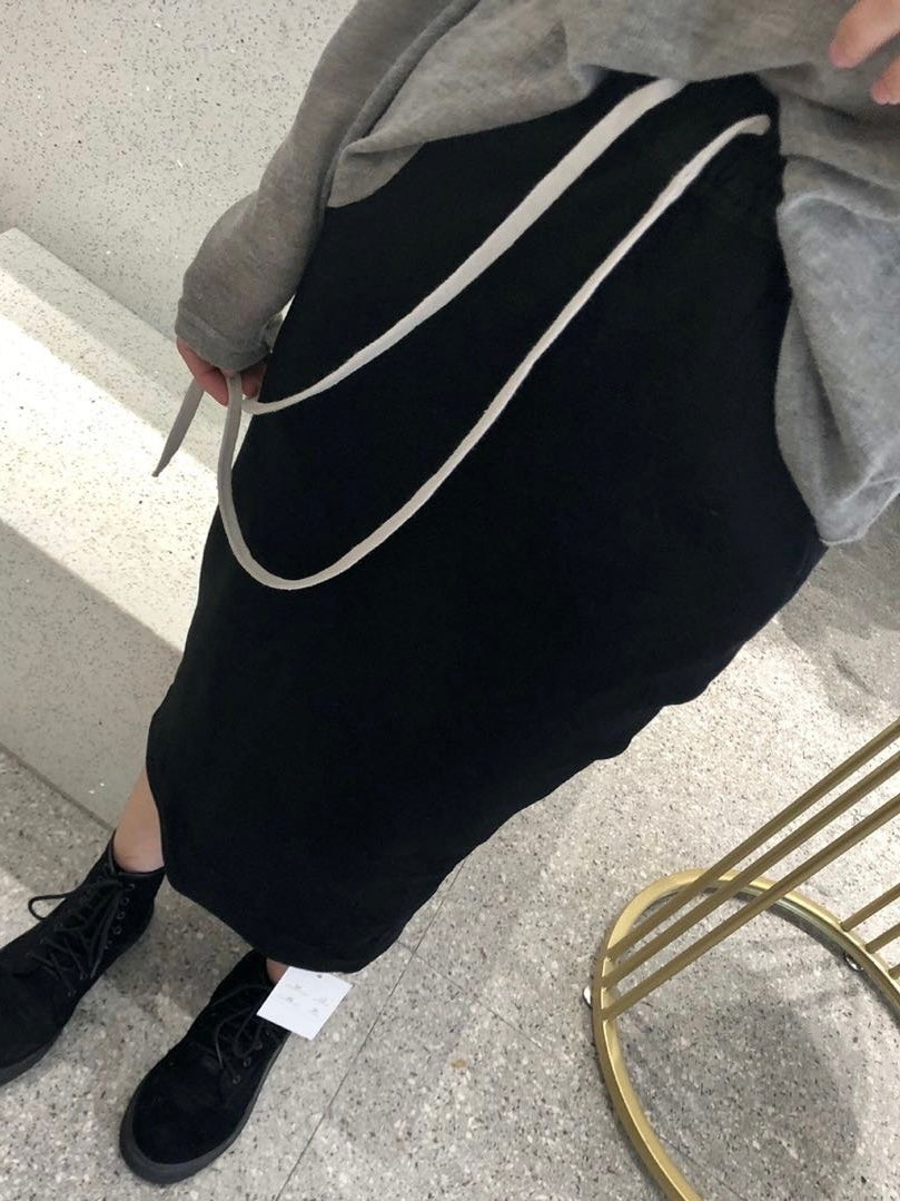 暗黑风抽绳半裙Black Drawstring skirt