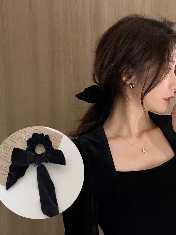 红色/黑色丝绒发绳天鹅绒发圈