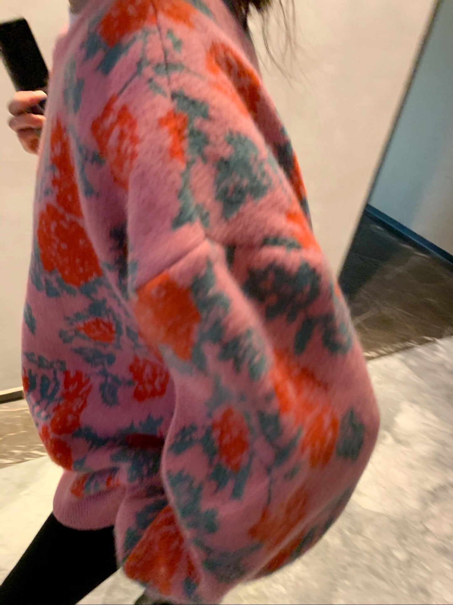 粉色玫瑰毛衣Pink Rose Pattern Knitwear
