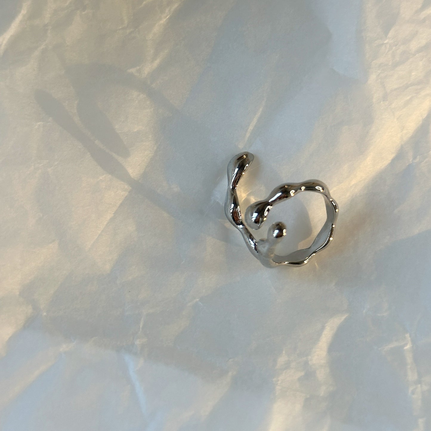 Silver-Plated Irregular Shape Ring