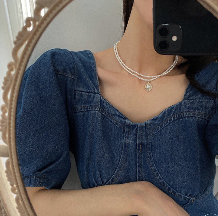 宫廷风双戴珍珠项链Pearl Double Chain Necklace