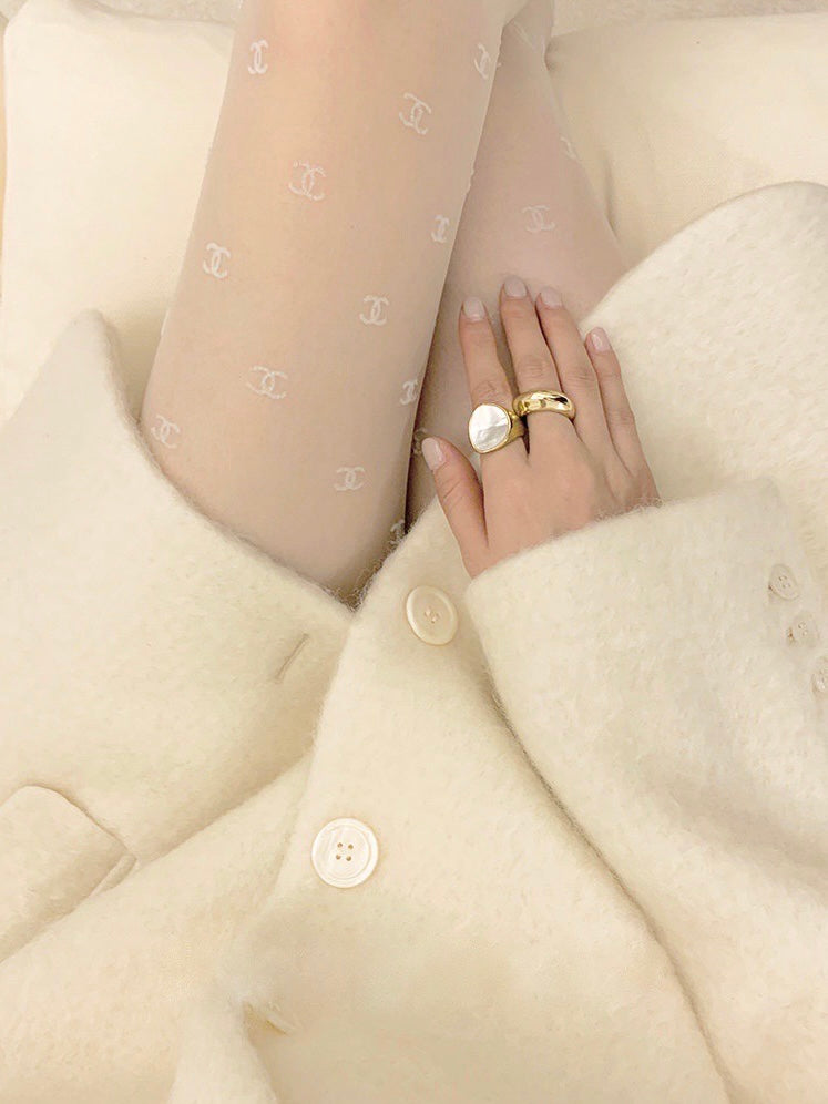 White Monogram Stocking