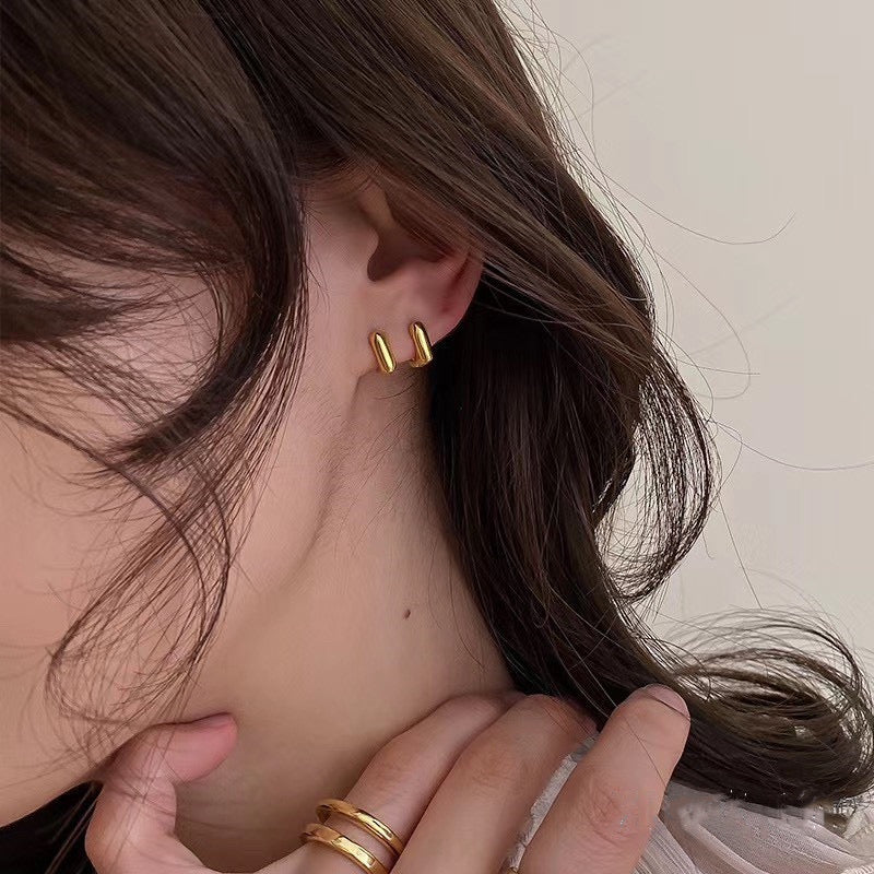 Gold Plated Huggie Earrings