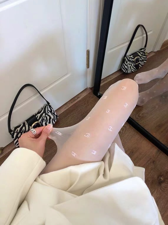 White Monogram Stocking
