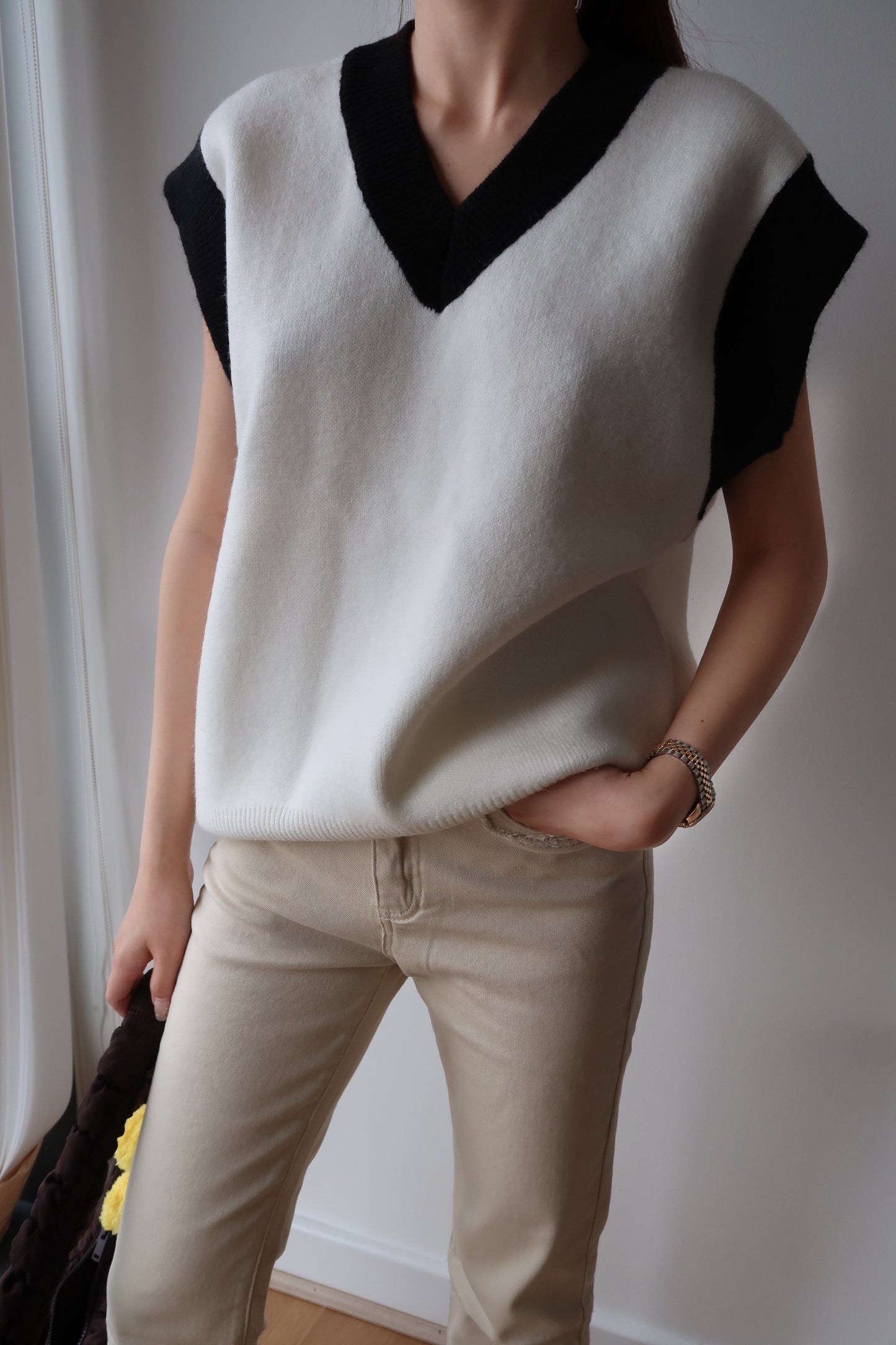 撞色羊毛套头马甲Wool Knitwear Vest