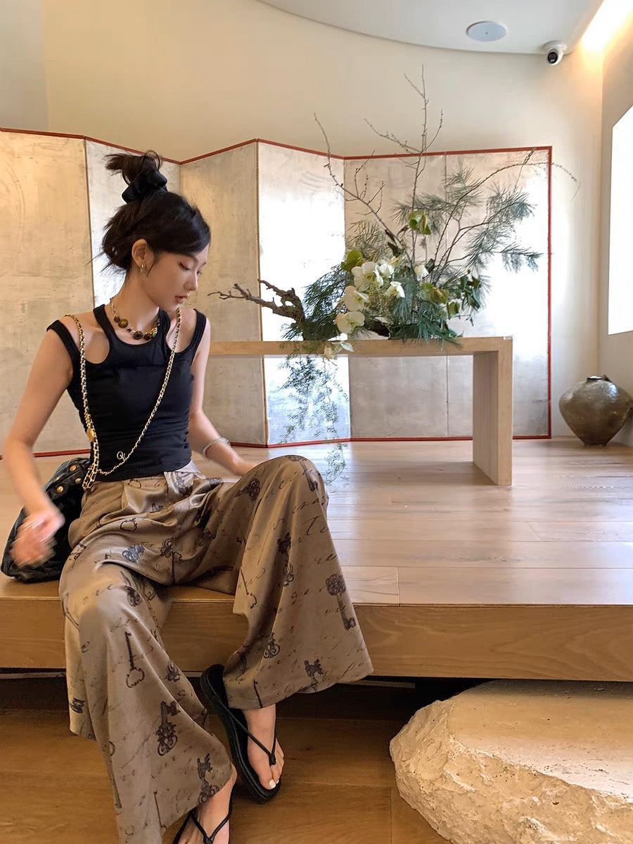 时髦古着感滑滑裤Vintage Paint Trouser