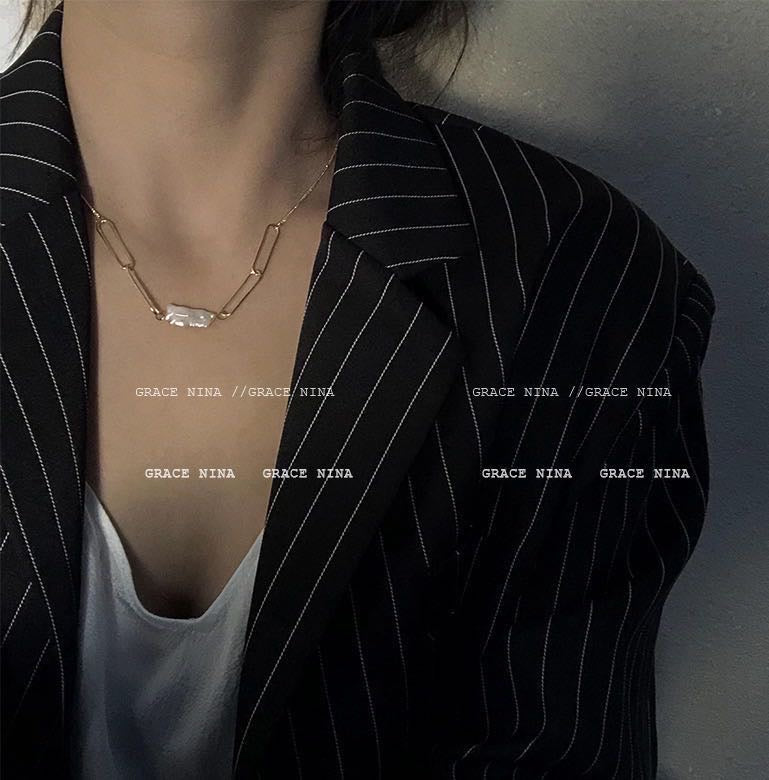 Gold Plated Paperclip Necklace