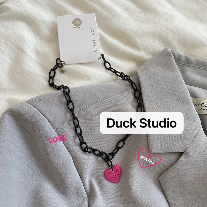 Black Link Chain Necklace