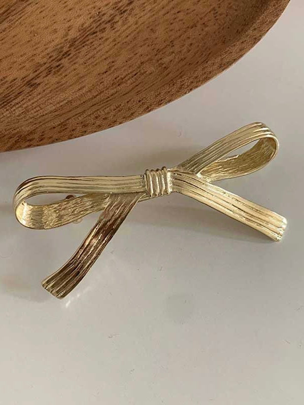 Gold Bow-knot Metal Hair Clip