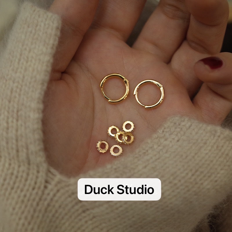Huggie Earrings with Removable Diamond Hoops