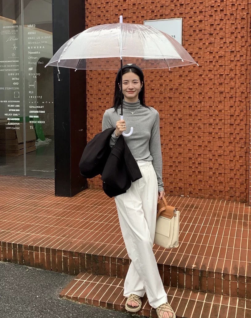高领纯棉打底衫Essential High Neck Top
