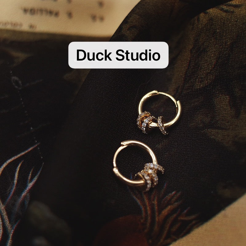 Huggie Earrings with Removable Diamond Hoops