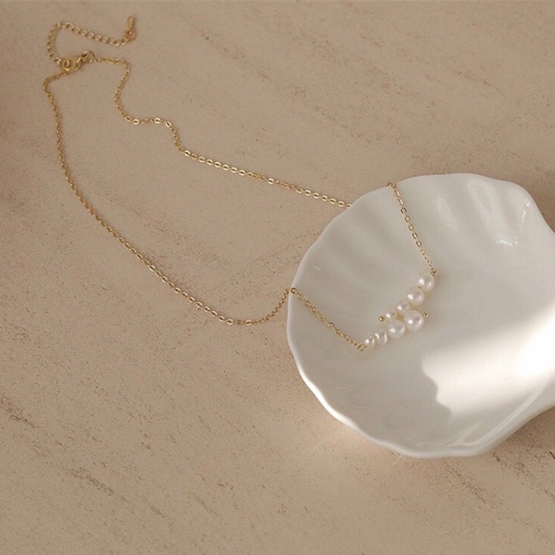Gold Plated Pearl Necklace