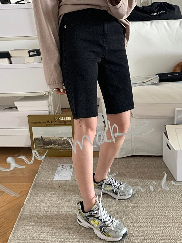 黑色牛仔短裤Black Denim Shorts