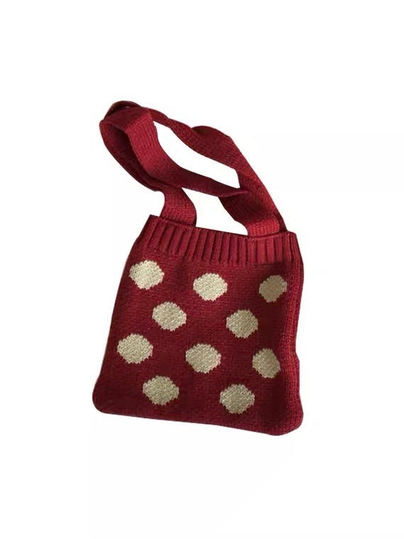 红色爱心针织迷你托特Red Tote Bag