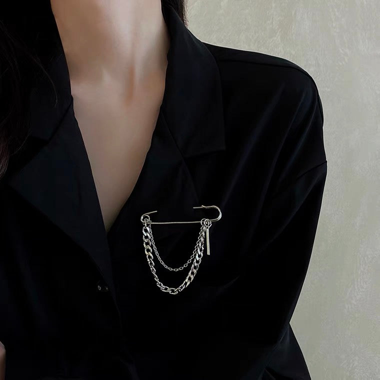 Double Chain Brooch