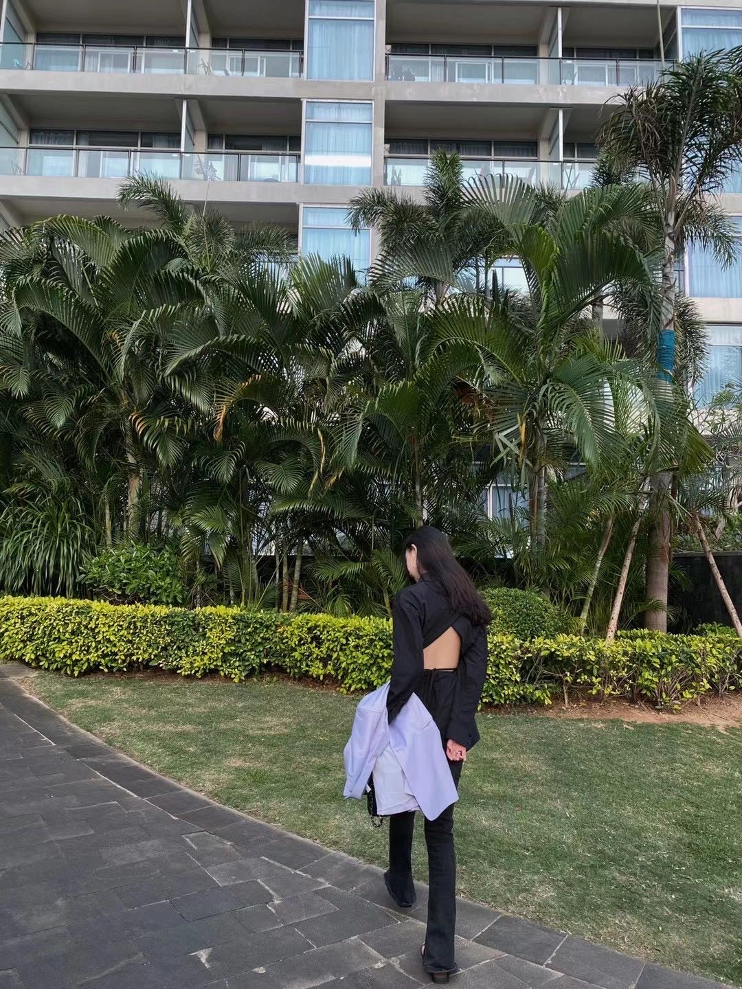 黑色性感衬衫Black Cut-out Long Shirt