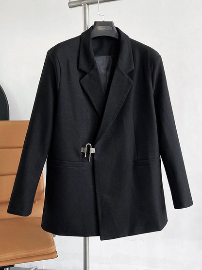 超飒黑色锁头西服 Black Blazer with Padlock