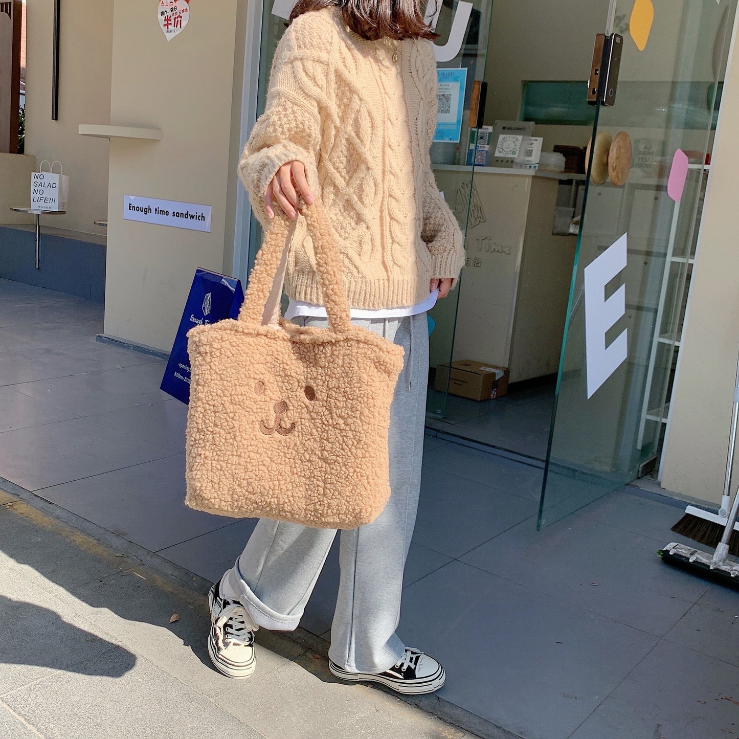 50%OFF_小熊托特包Fleece Tote Bag